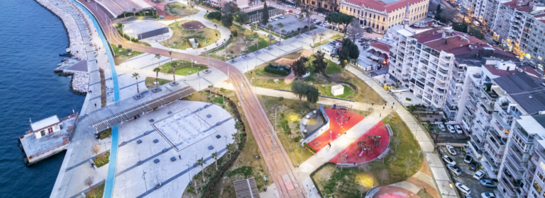 İzmir fuar alanının havadan görünümü